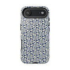Lily Navy iPhone 17 Pro Max Case – Glossy | graphic white lily print on deep navy — botanical phone case by Kate Spain