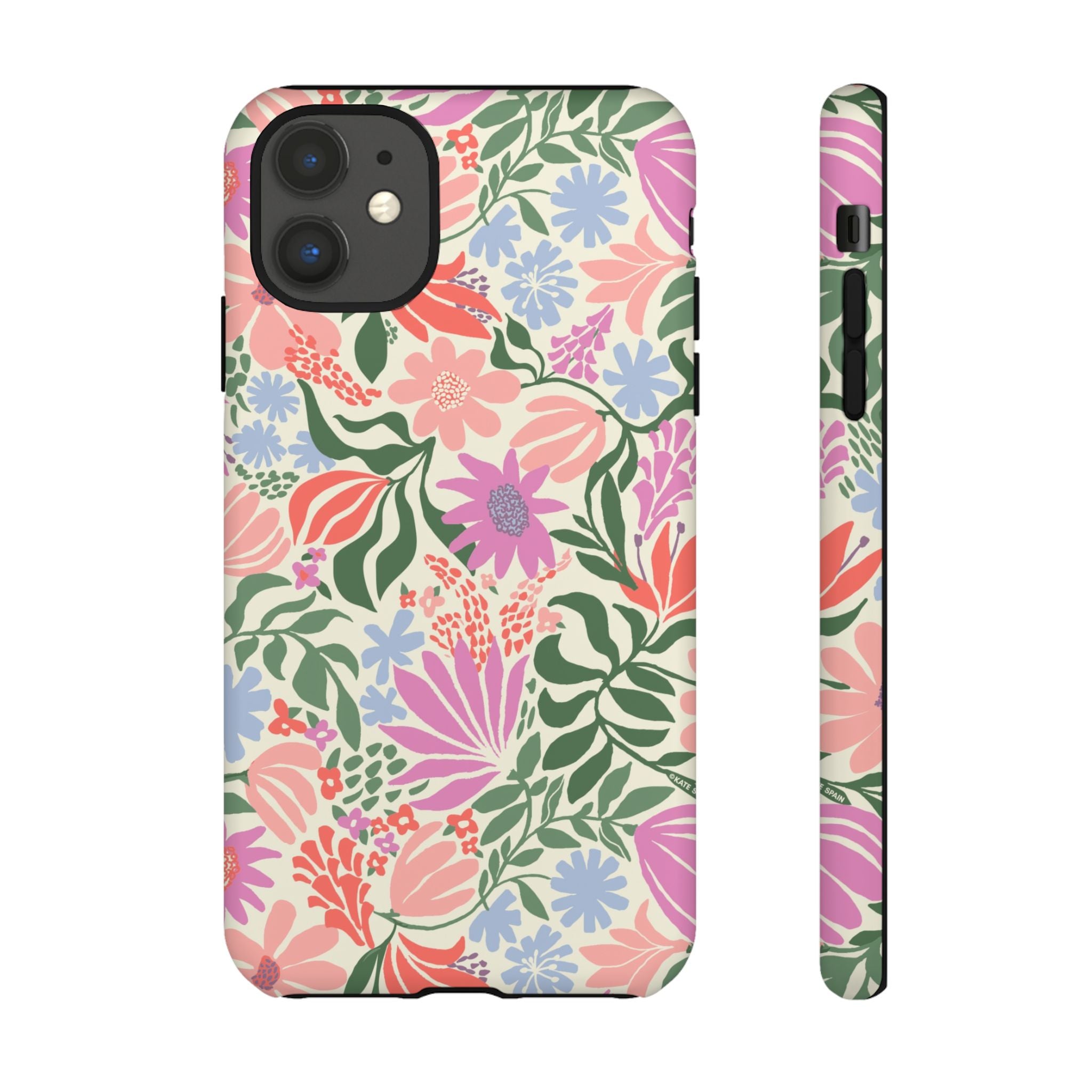 Botanica Pastel Tough iPhone 11 Case – Matte | blush, lavender, sage pastel botanical wildflower print