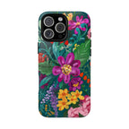 Posy MagSafe iPhone 16 Pro Max Case – Glossy | teal, purple, magenta, yellow botanical wildflower print