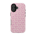 Lily Rose MagSafe iPhone 17 Case – Glossy | graphic white lily print on soft rose — botanical MagSafe case by Kate Spain