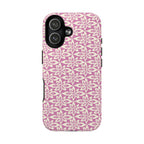 Lily Rose MagSafe iPhone 17 Case – Glossy | graphic white lily print on soft rose — botanical MagSafe case by Kate Spain