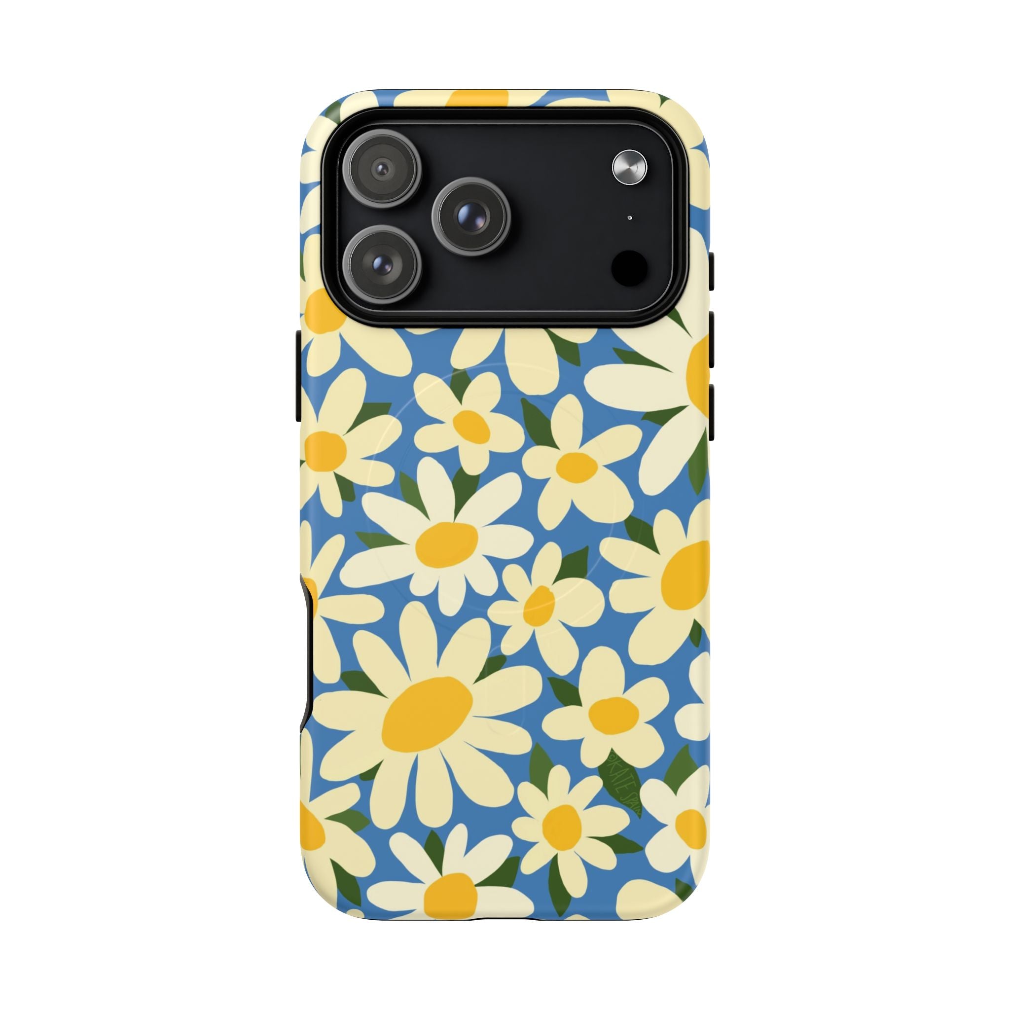 Shasta Daisy MagSafe iPhone 17 Pro Max Case – Matte | blue, cream, yellow daisy floral print