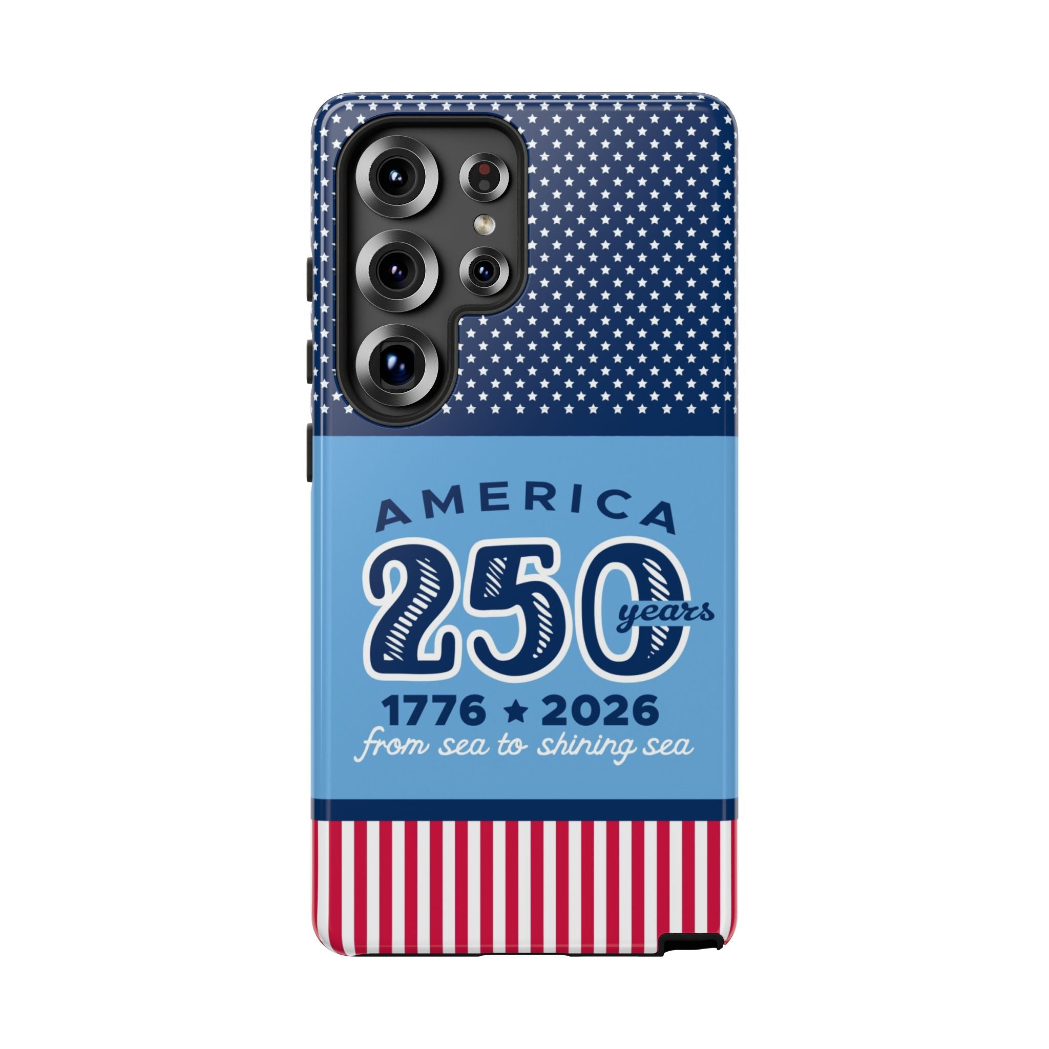 Sea to Shining Sea Samsung Galaxy S23 Ultra Case – Glossy | navy, sky blue, red patriotic America 250 commemorative print