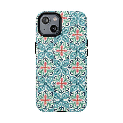 Stonecrop MagSafe iPhone Case - Floral Tile Geometric Pattern