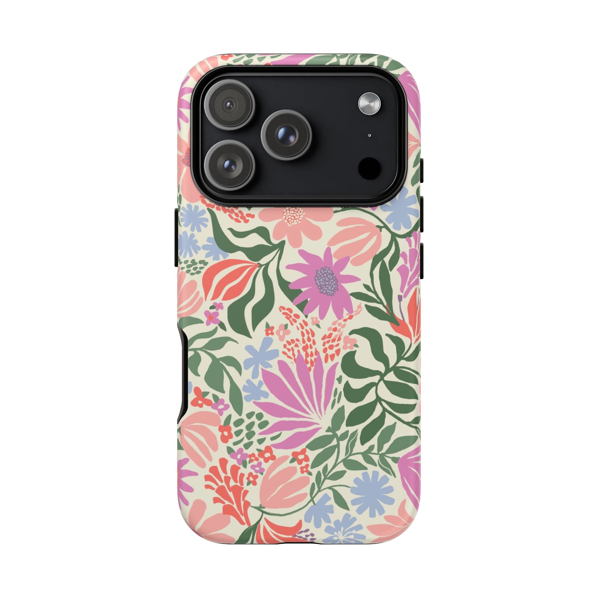Botanica Pastel Tough iPhone 17 Pro Case – Matte | blush, lavender, sage pastel botanical wildflower print