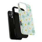 Daisies Tough iPhone 16 Pro Max Case – Glossy | exploded side view showing dual-layer construction