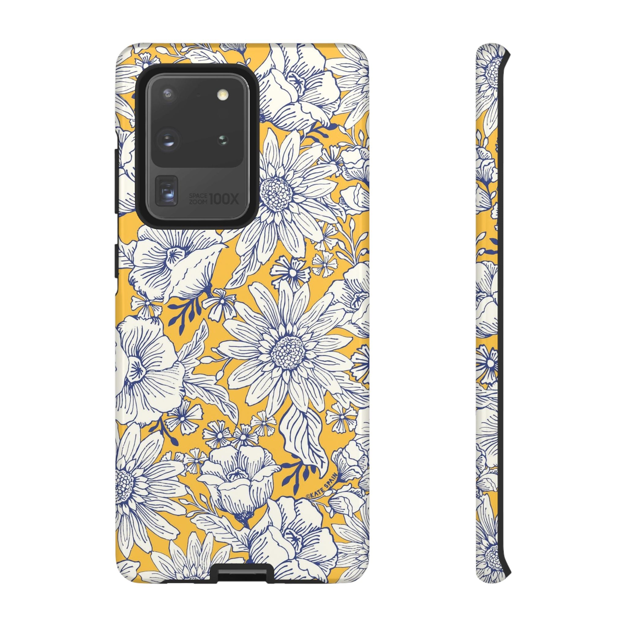 Luxury Jardin Samsung Galaxy S20 Ultra Case – Glossy | yellow, cream, blue botanical floral print