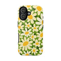 Shasta Daisy Tough iPhone 17 Case – Glossy | green, white, yellow daisy floral print