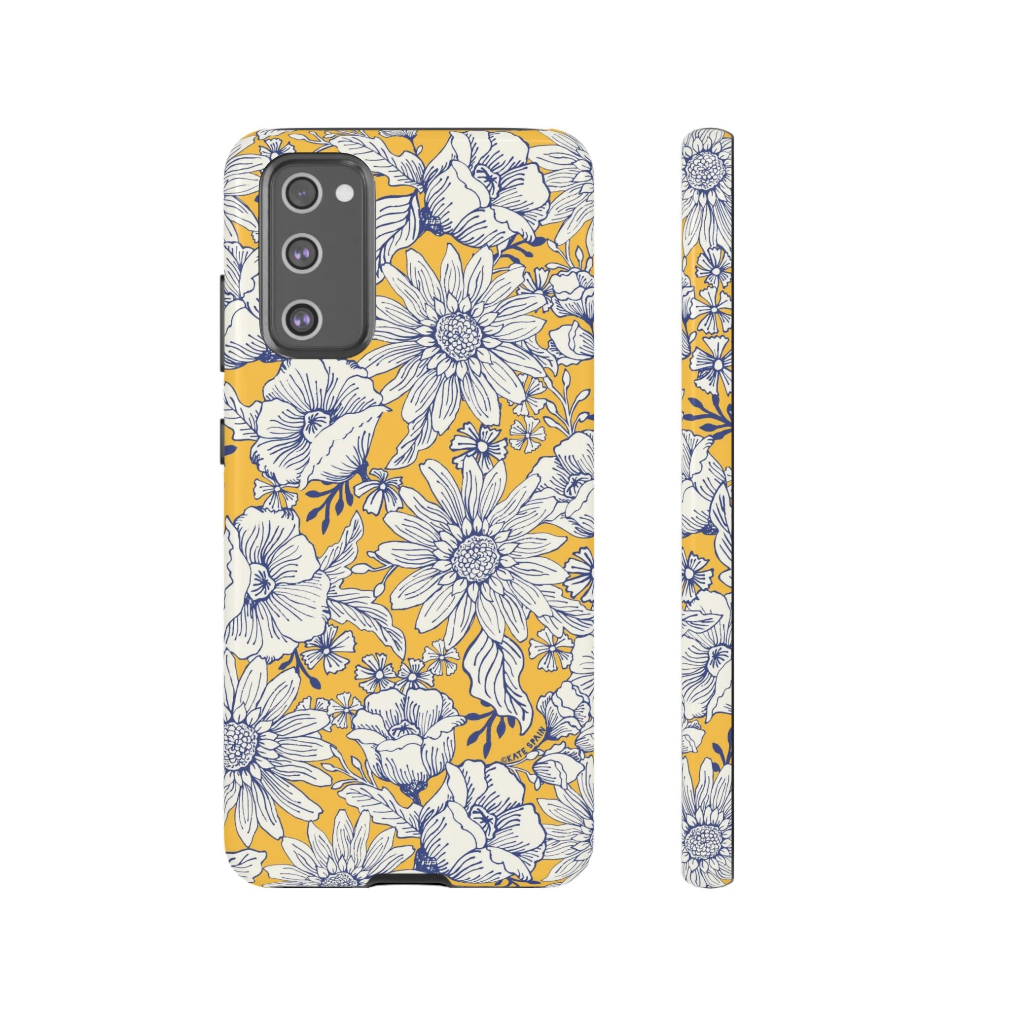 Luxury Jardin Samsung Galaxy S20 FE Case – Glossy | yellow, cream, blue botanical floral print