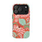 Sarabande MagSafe iPhone 17 Pro Case – Glossy | coral, pink, cream, green botanical floral print