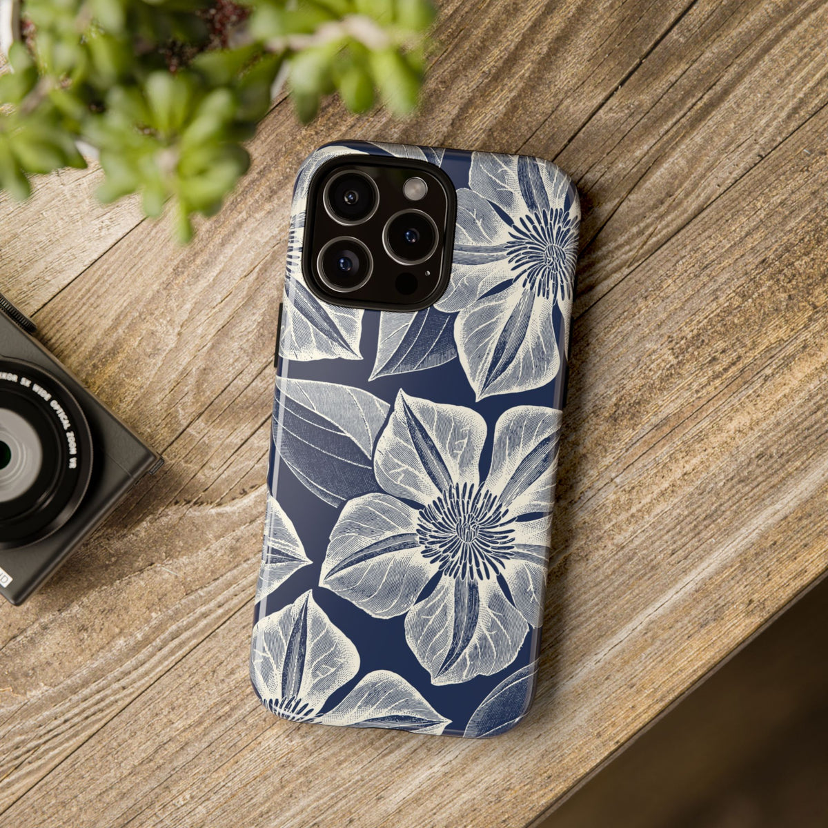 Vintage Bloom Navy iPhone Case