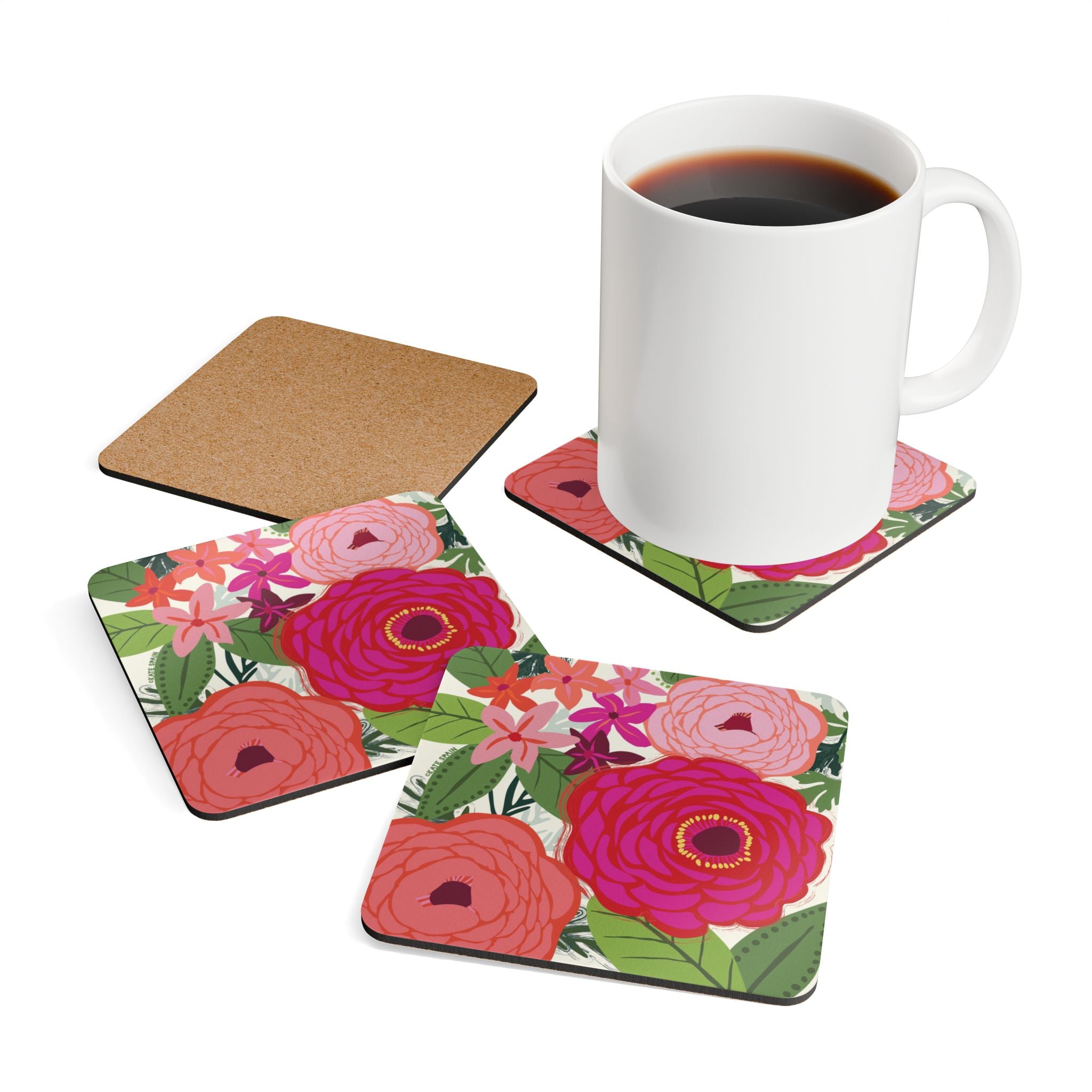 Buttercup Floral Cork Coaster Set