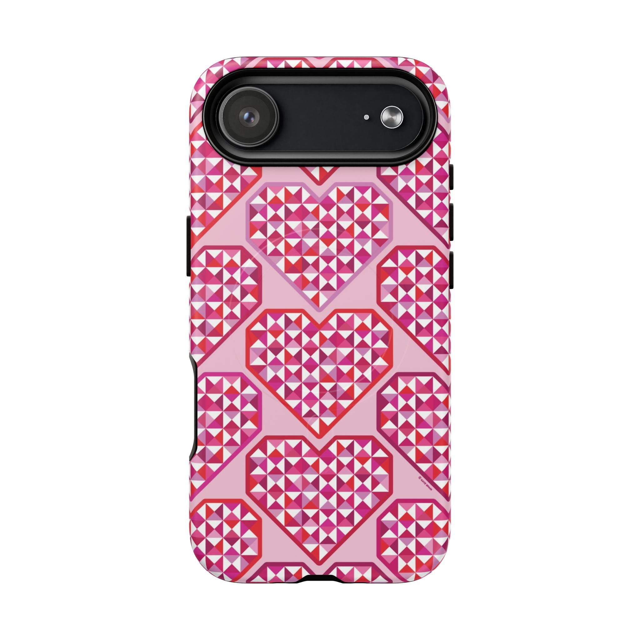 Pink Pyramid Heart MagSafe iPhone Case