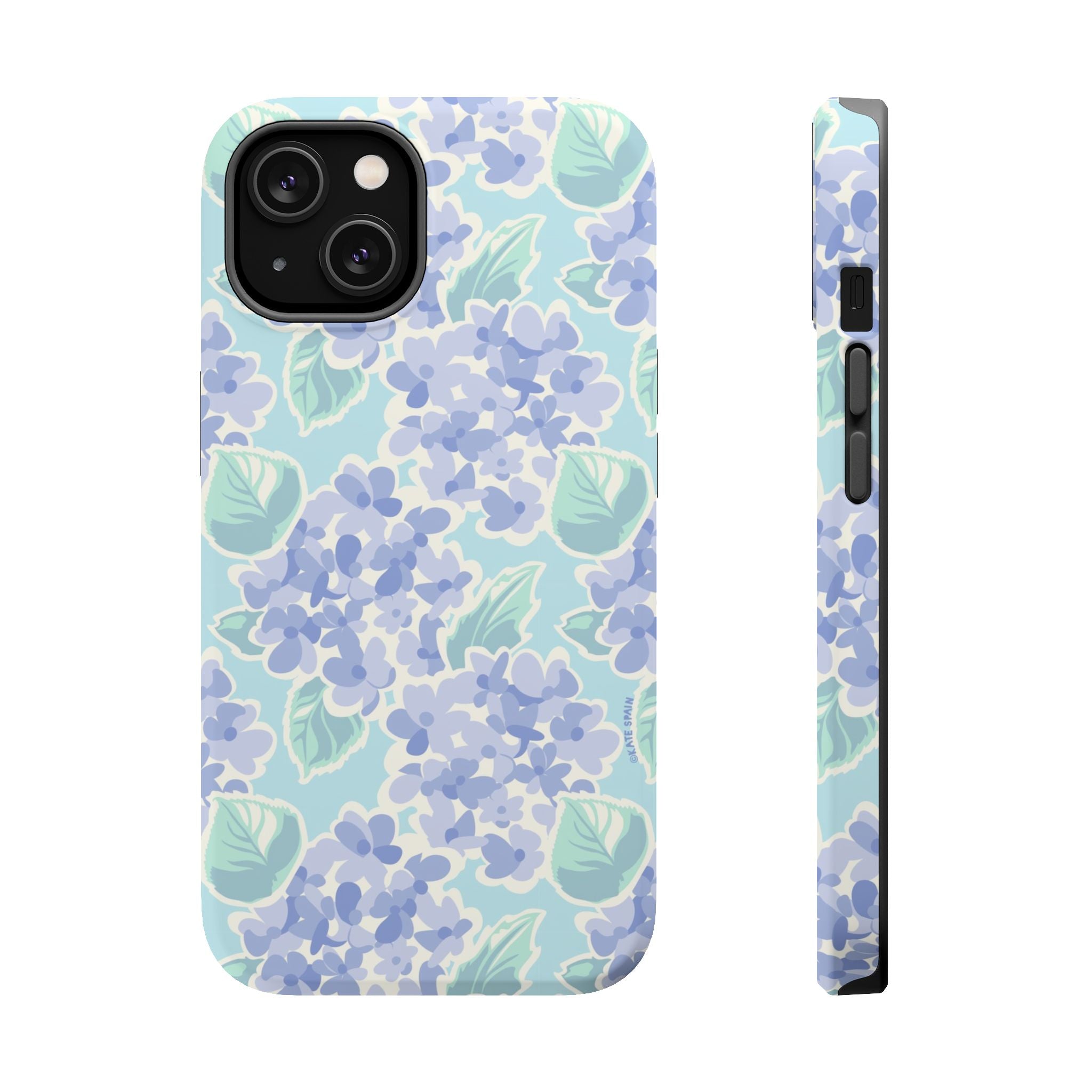 Nantucket Hydrangea MagSafe iPhone 14 Case – Matte | periwinkle, sky blue, mint hydrangea floral print