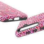 Pink Pyramid Heart Samsung Galaxy S25 Case – sideview of buttons and ports on case