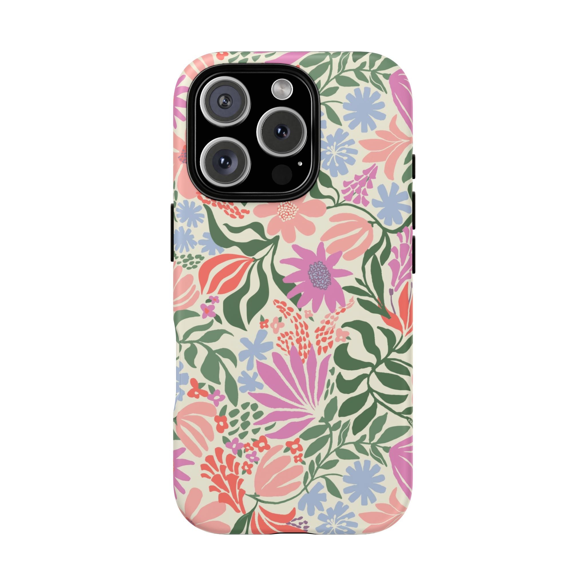 Botanica Pastel Tough iPhone 16 Pro Case – Glossy | blush, lavender, sage pastel botanical wildflower print