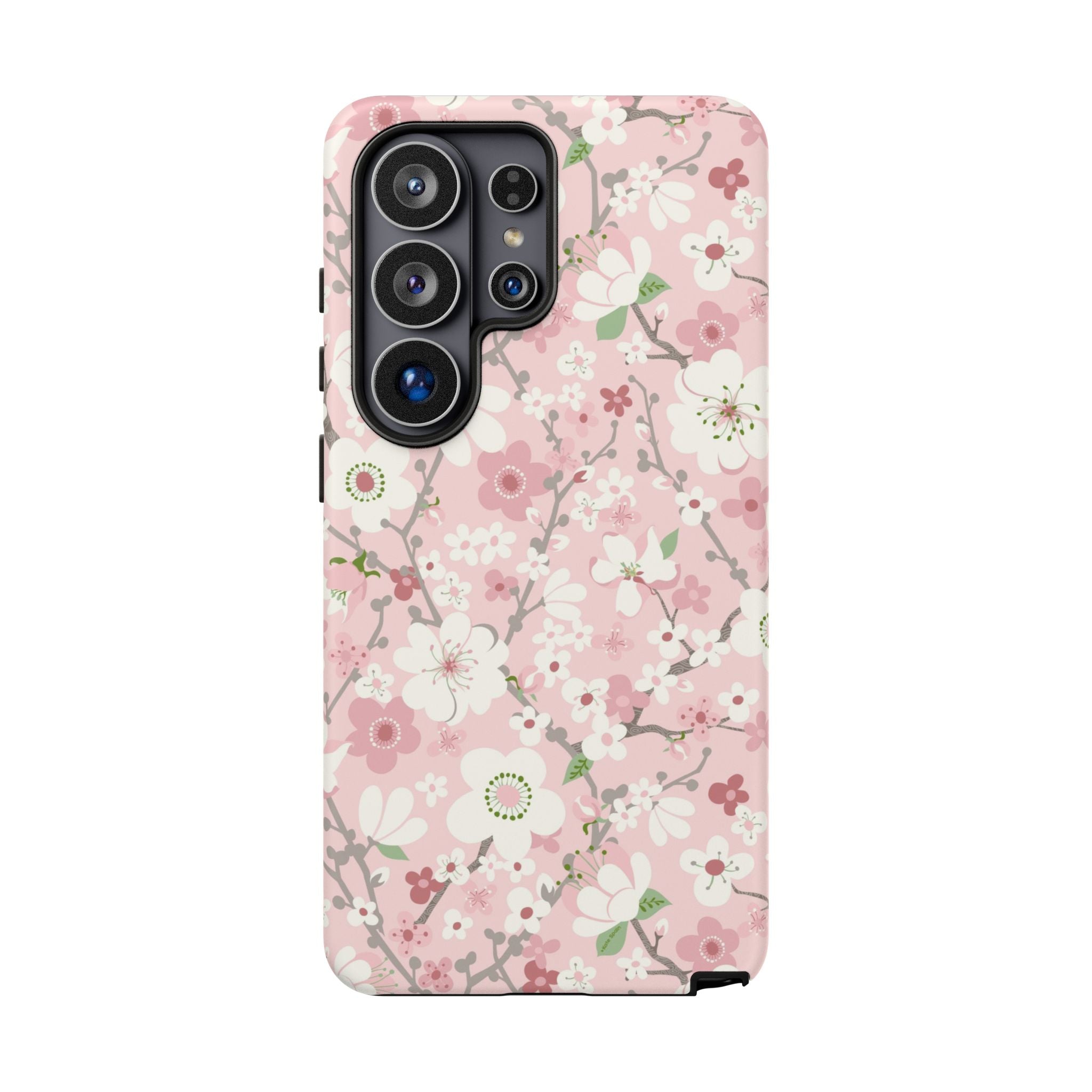 Luxury Pink Cherry Blossom Samsung Galaxy S26 Ultra Case – Matte | pink, white, cherry blossom floral print