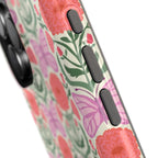 Pink Butterfly MagSafe Case - close-up of side button cutouts showing volume and silent switch access
