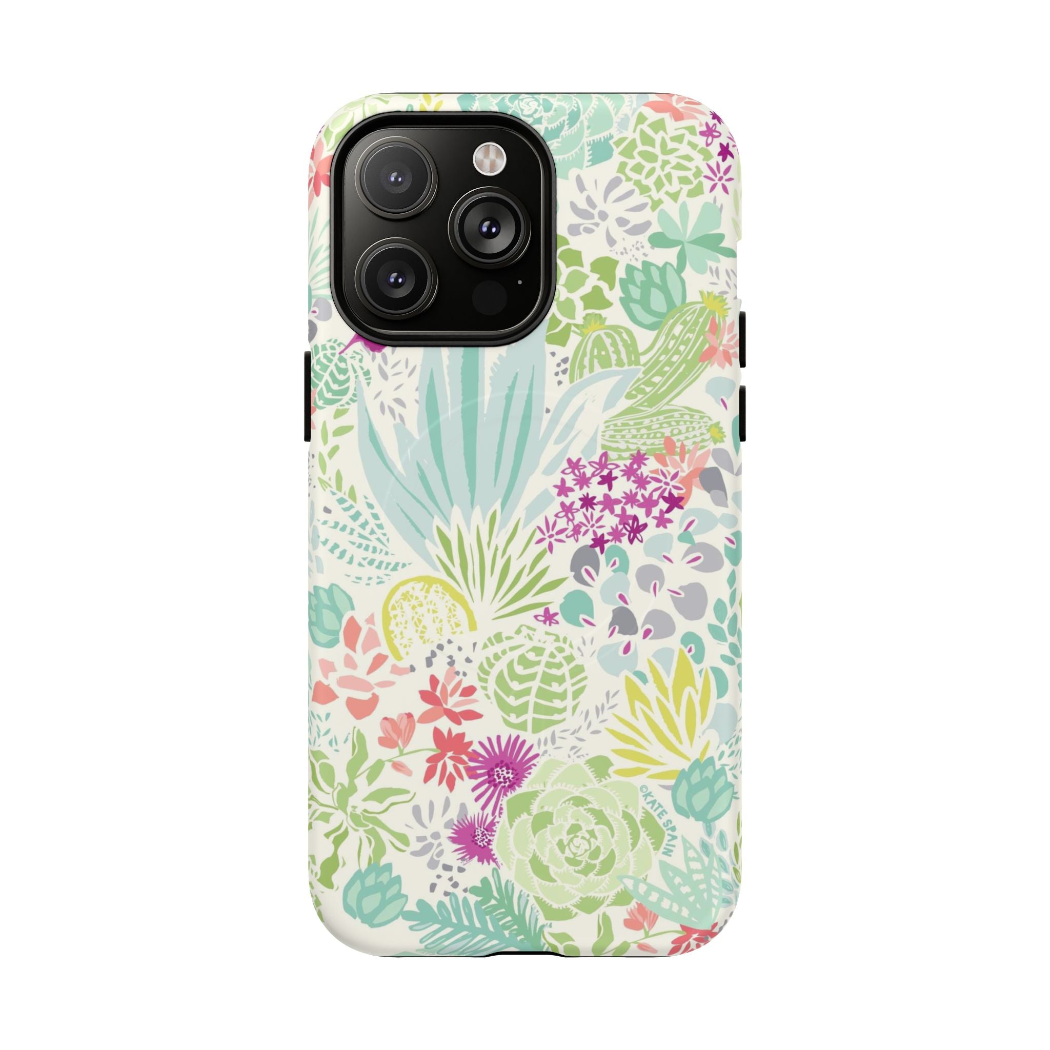 Canyon MagSafe iPhone 14 Pro Max Case – Matte | cream, sage, aqua, mauve, fuschia botanical succulent print
