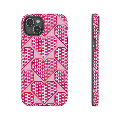 Pink Pyramid Heart iPhone Tough Case
