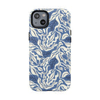 Ocean Tides MagSafe iPhone 14 Plus Case – Matte | blue and white tidal bed ocean print
