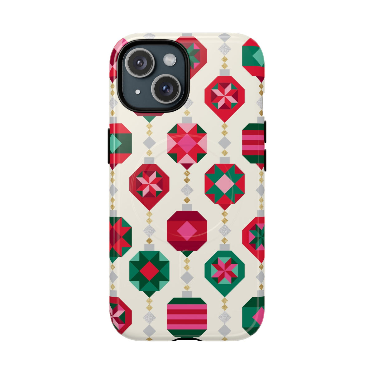 Felicity Ornaments MagSafe iPhone 15 Case – Glossy | holiday ornament print