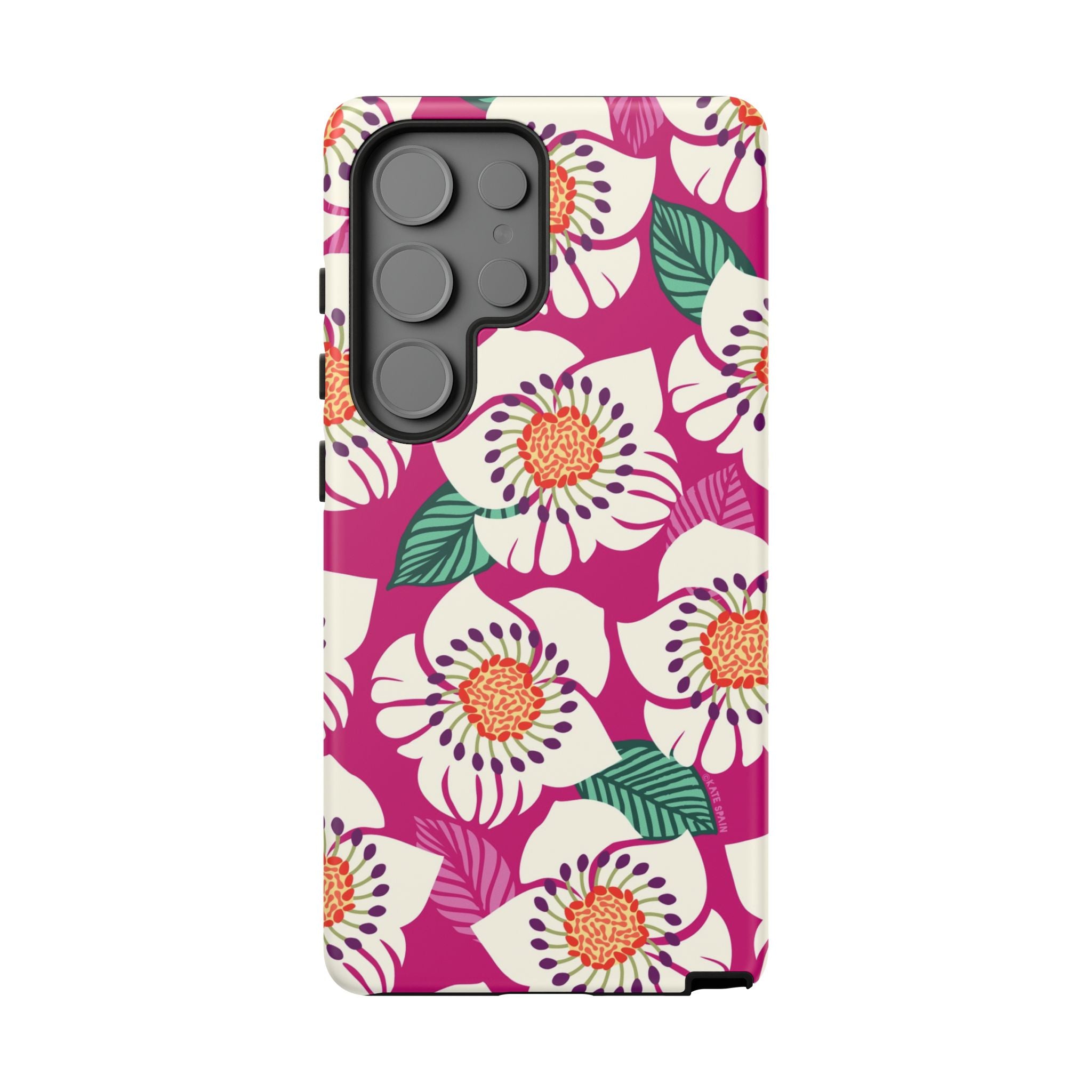 Artistic Panache Samsung Galaxy S25 Ultra Case – Matte | berry, cream white, peach anemone floral print