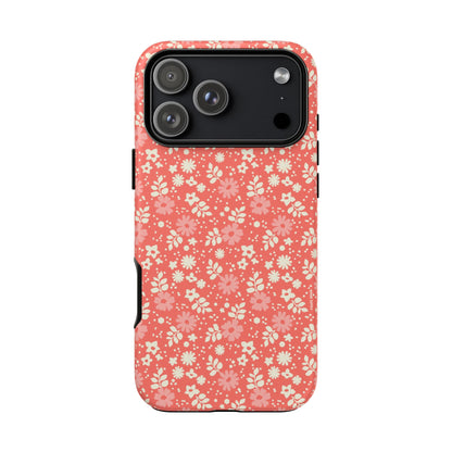 Petaline Floral Daisy Coral iPhone Tough Case