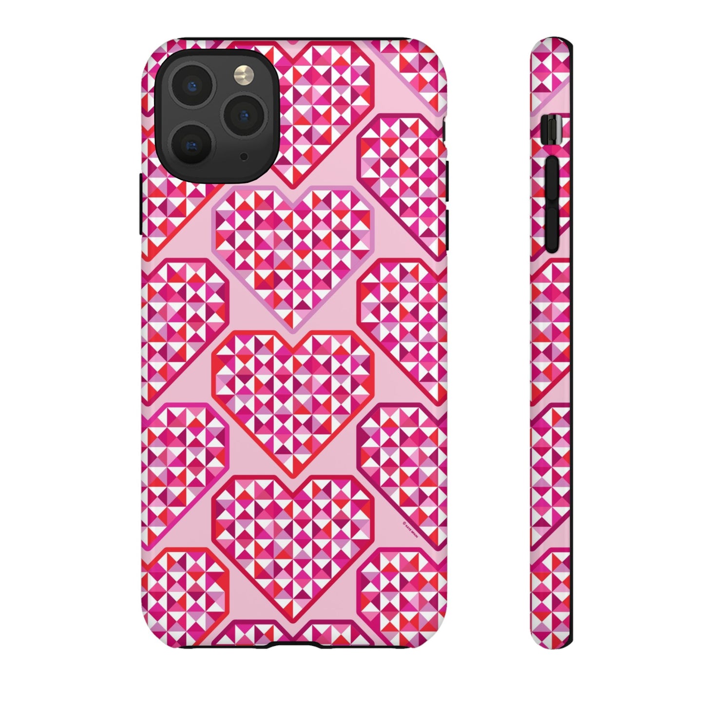 Pink Pyramid Heart iPhone Tough Case
