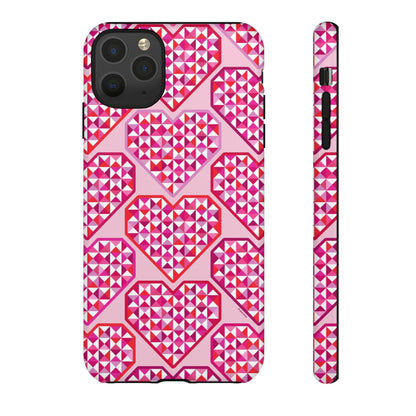 Pink Pyramid Heart iPhone Tough Case