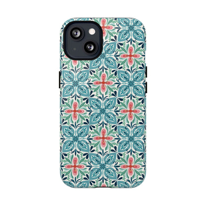 Stonecrop MagSafe iPhone Case - Floral Tile Geometric Pattern