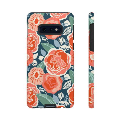 Tea Rose Navy Samsung Galaxy Tough Case