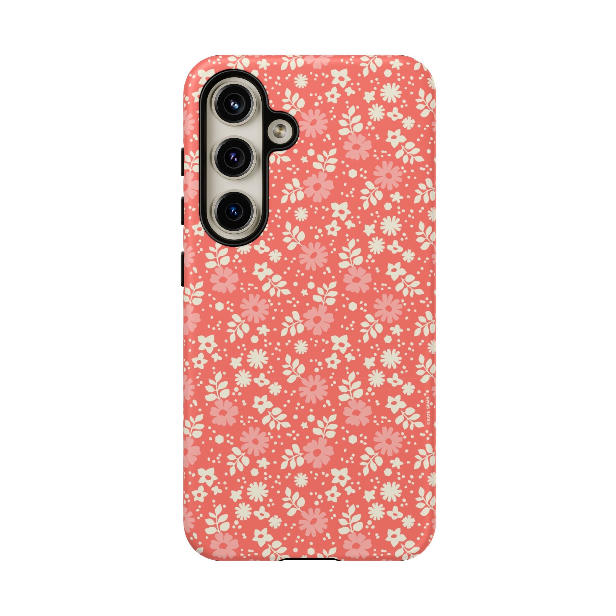 Petaline Samsung Galaxy S24 Case – Matte | coral, cream, pink ditsy floral print
