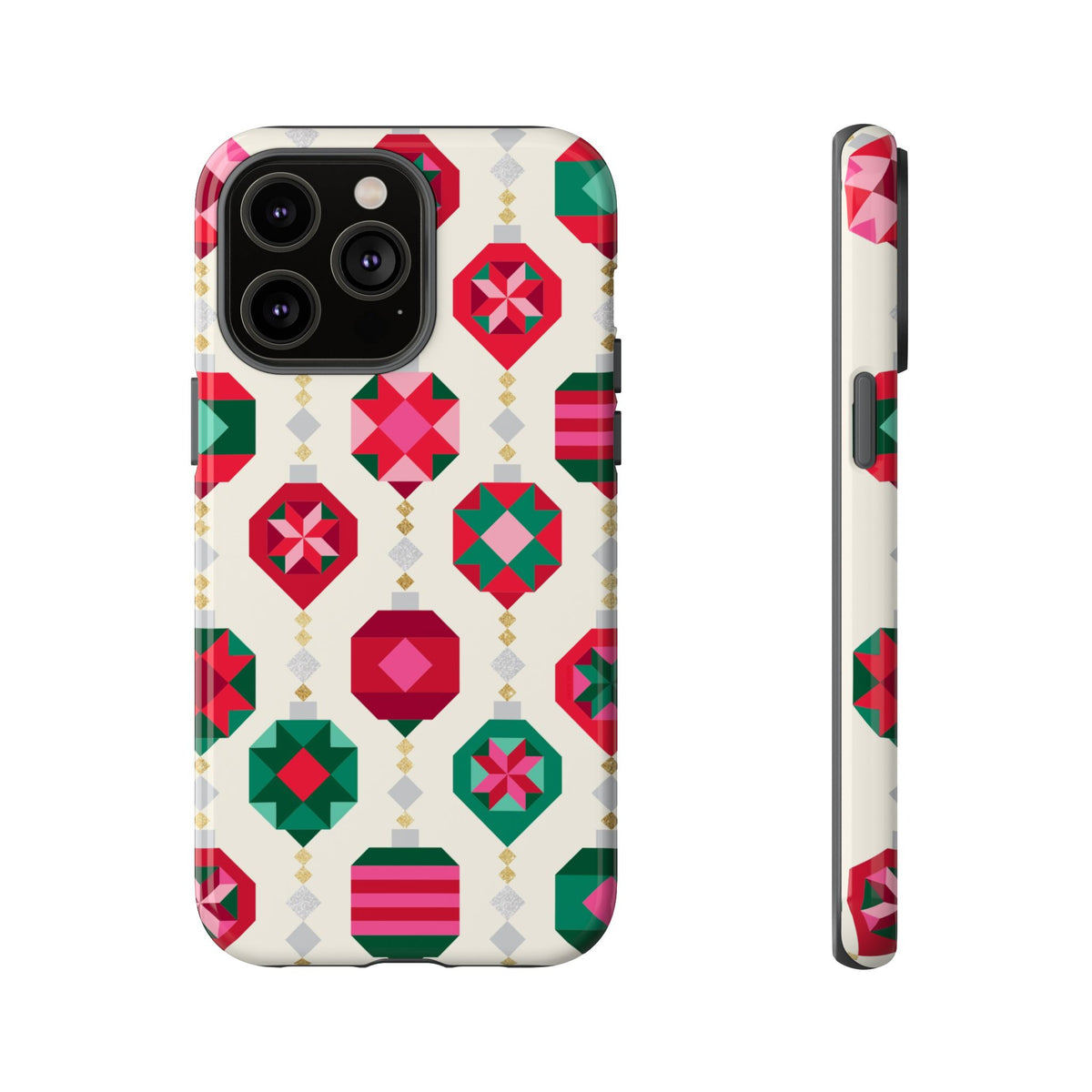 Felicity Ornaments Tough iPhone 14 Pro Max Case – Glossy | holiday ornament print
