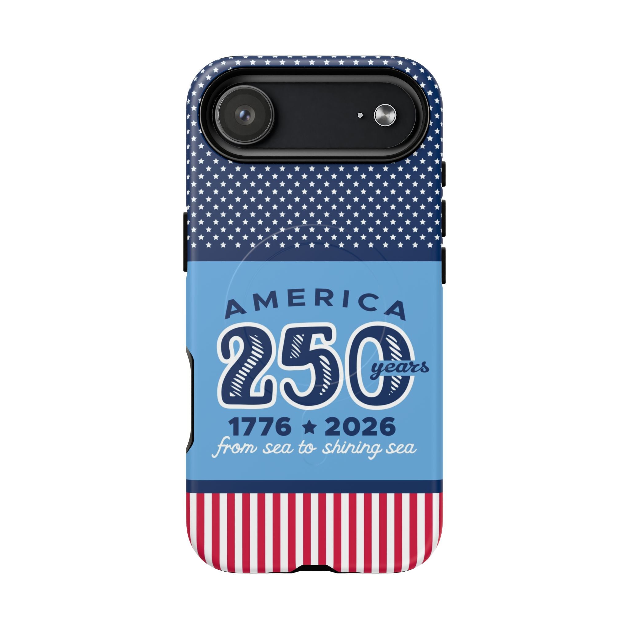 Sea to Shining Sea MagSafe iPhone 17 Air Case – Matte | navy, sky blue, red, white American stars & stripes 250th anniversary print