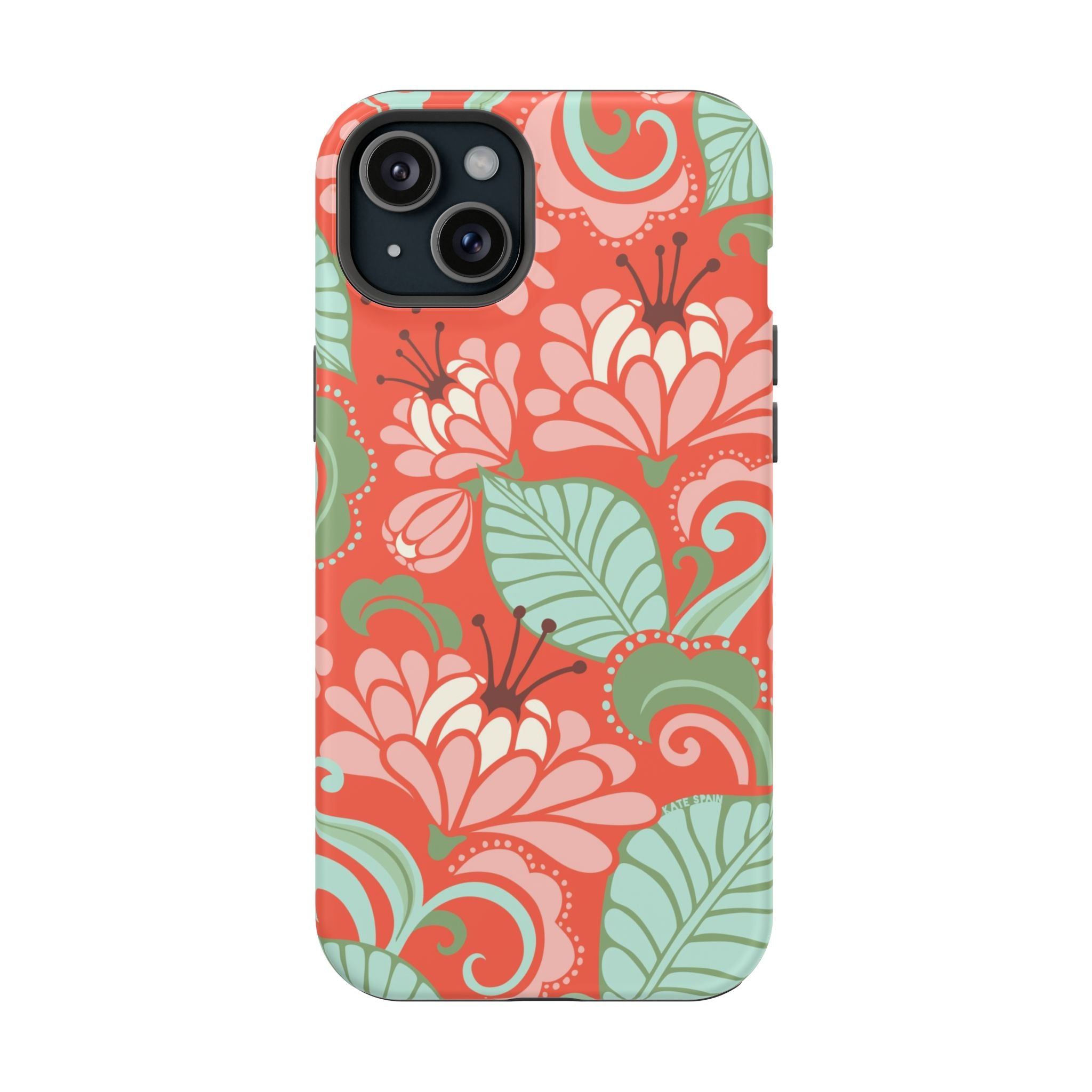 iPhone 15 Plus MagSafe case with Sarabande floral pattern in matte finish