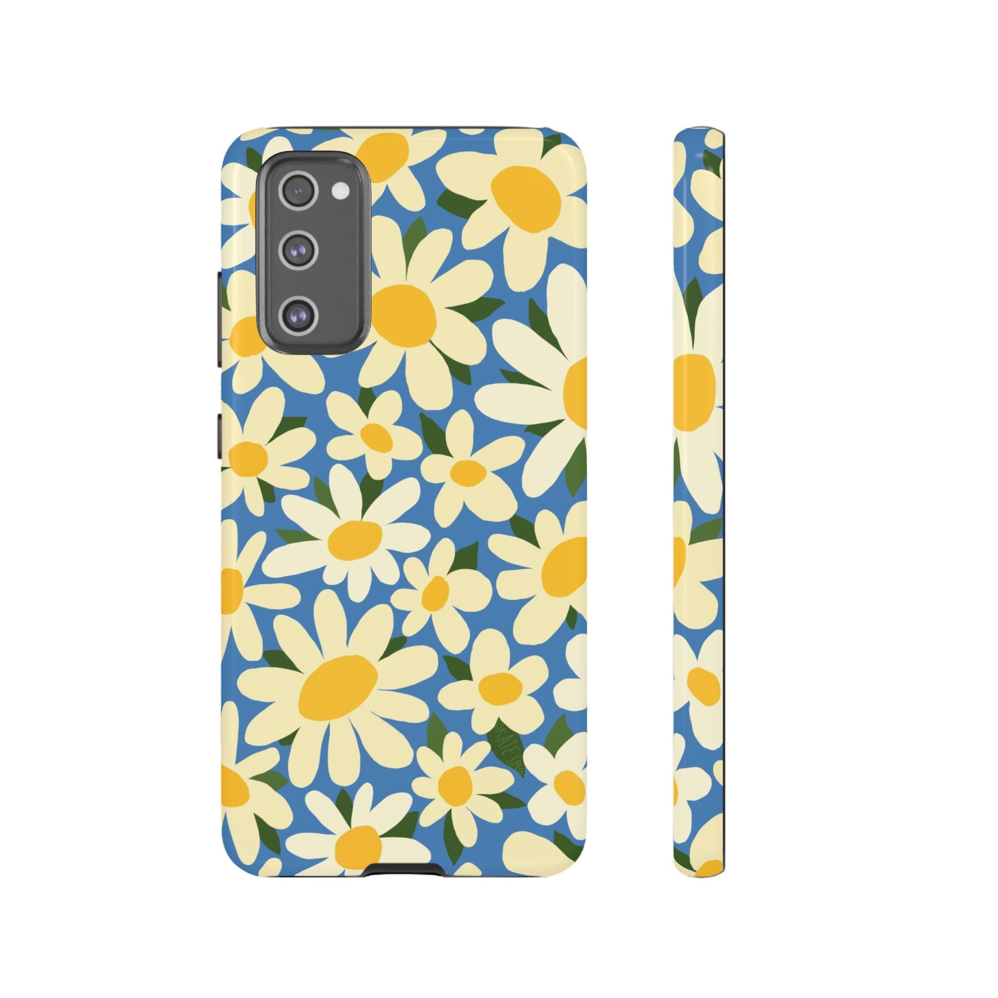 Luxury Shasta Samsung Galaxy S20 FE Ultra Case – Glossy | blue, yellow, white daisy floral print