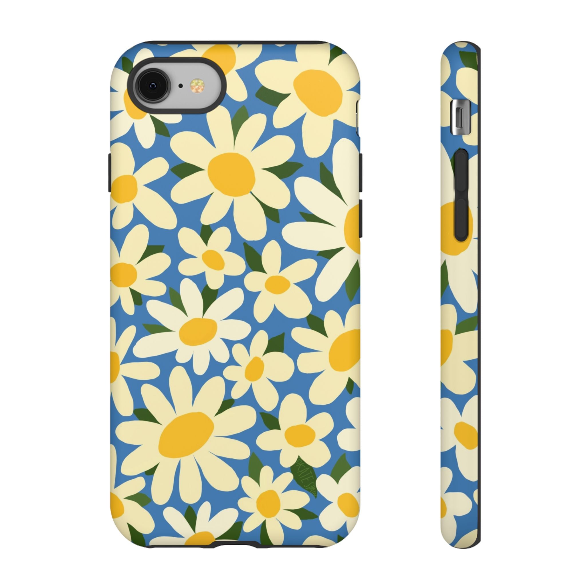 Shasta Daisy Tough iPhone 8 Case – Matte | blue, cream, yellow daisy floral print