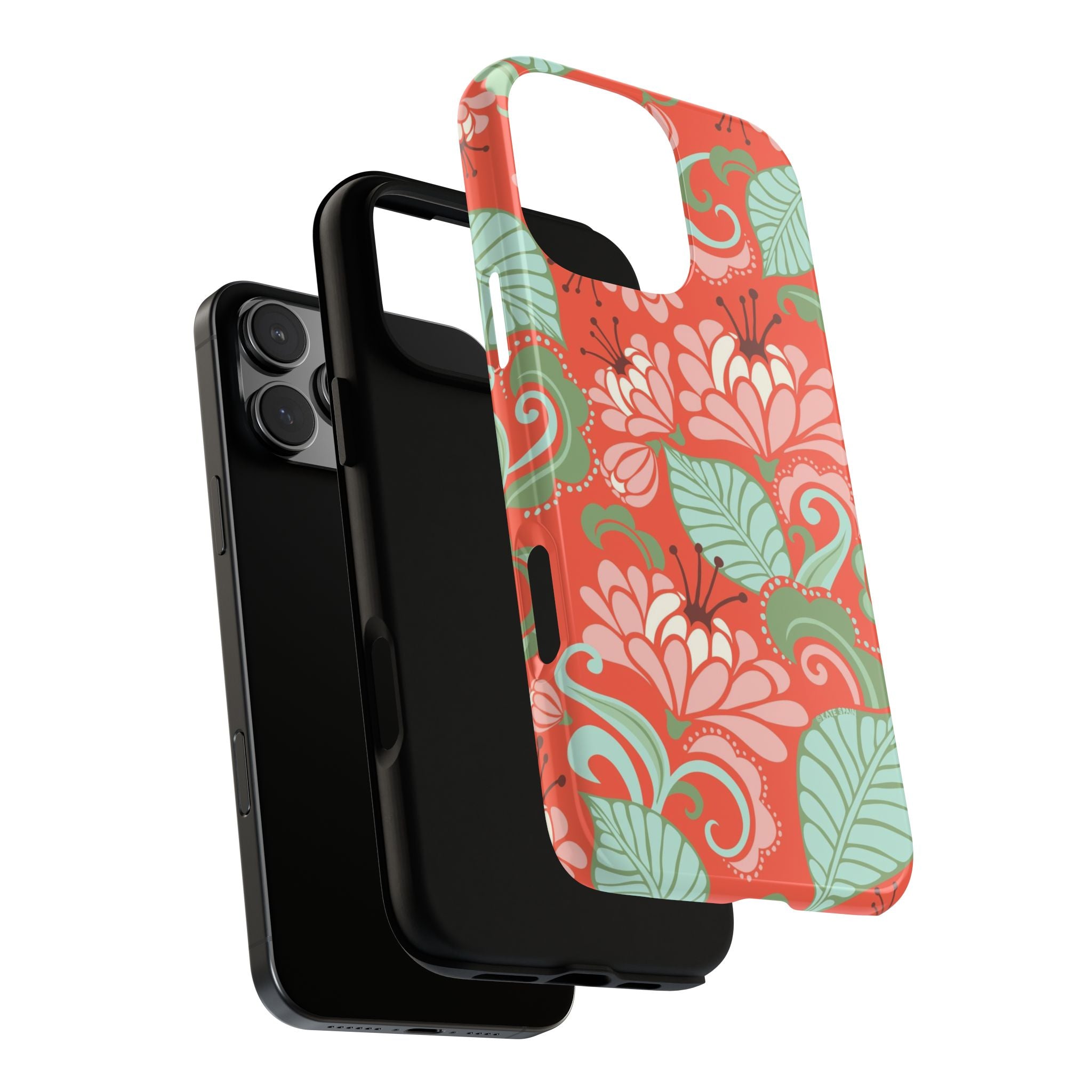 Sarabande Tough iPhone 16 Pro Max Case – Glossy | exploded side view showing dual-layer construction