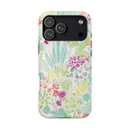 Canyon MagSafe iPhone 17 Pro Max Case – Glossy | aqua, coral, purple, sage green succulent and cactus print