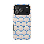 Seashells MagSafe iPhone 17 Pro Case – Glossy | periwinkle, cream, blush scallop shell print
