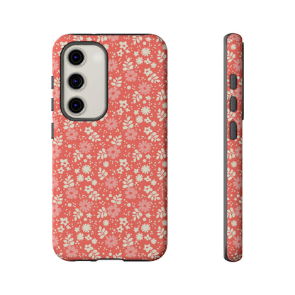 Petaline Floral Daisy Coral Samsung Tough Case