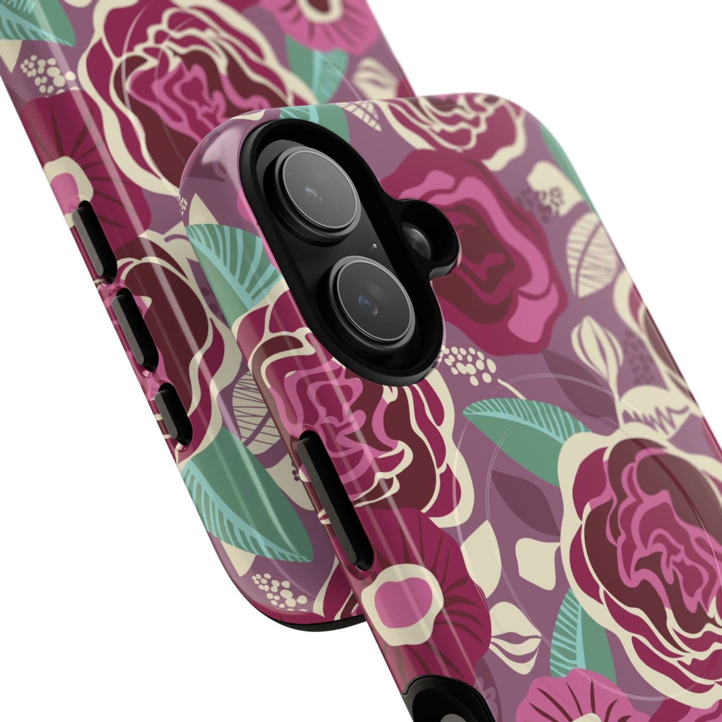 Tea Rose Burgundy Tough Magnetic Phone Case