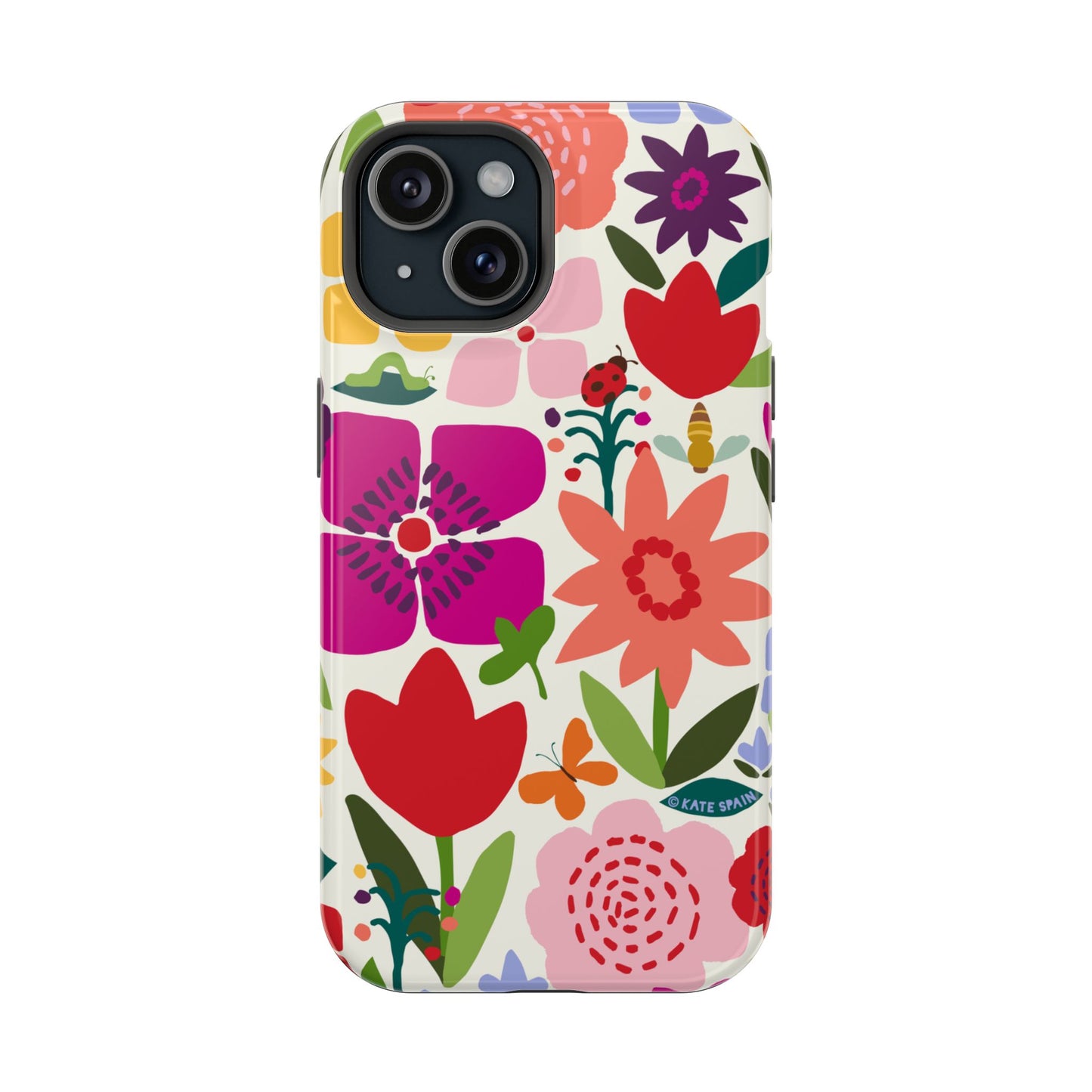 Happy Blooms iPhone MagSafe Tough Case iPhone 15 Glossy