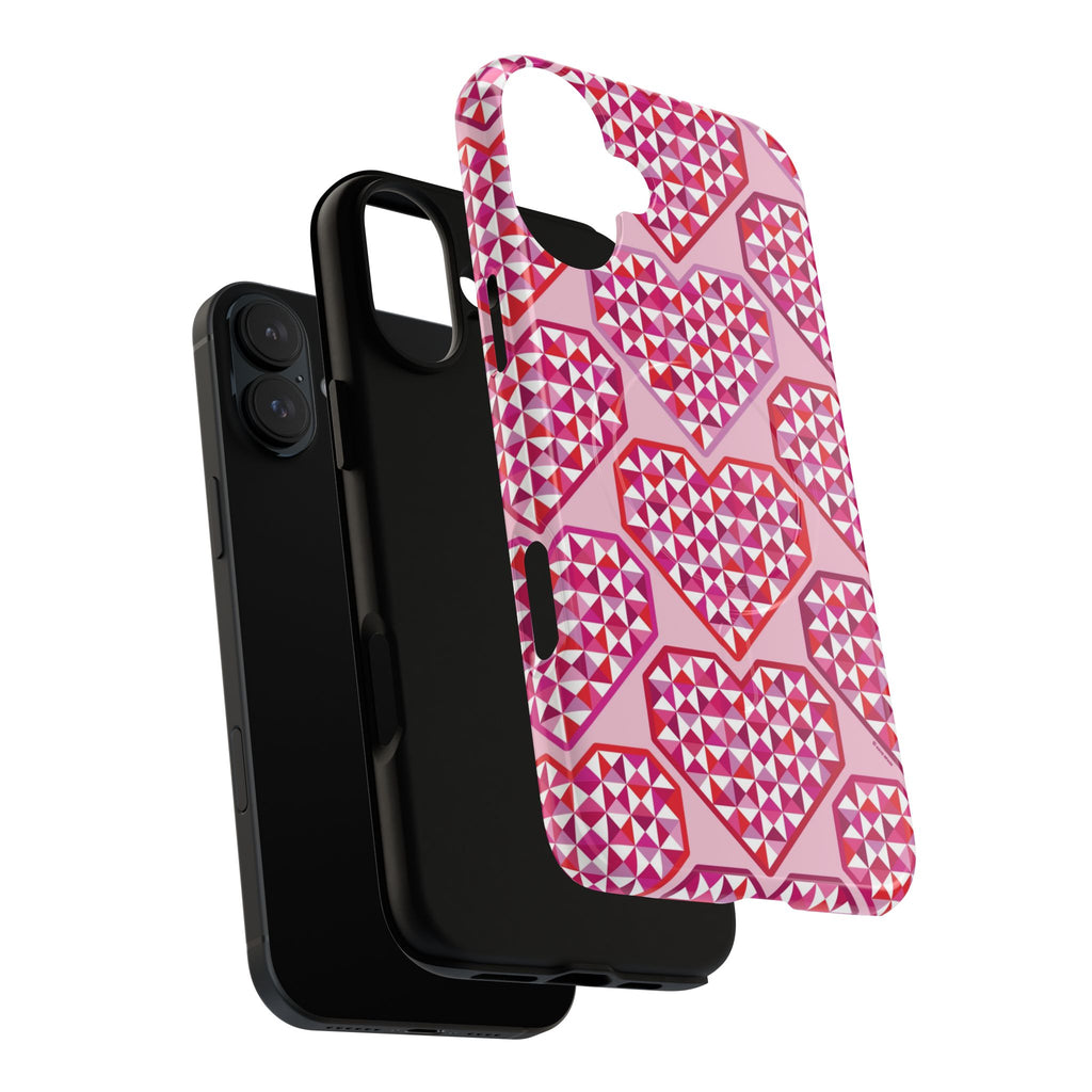 Pink Pyramid Heart MagSafe iPhone Case