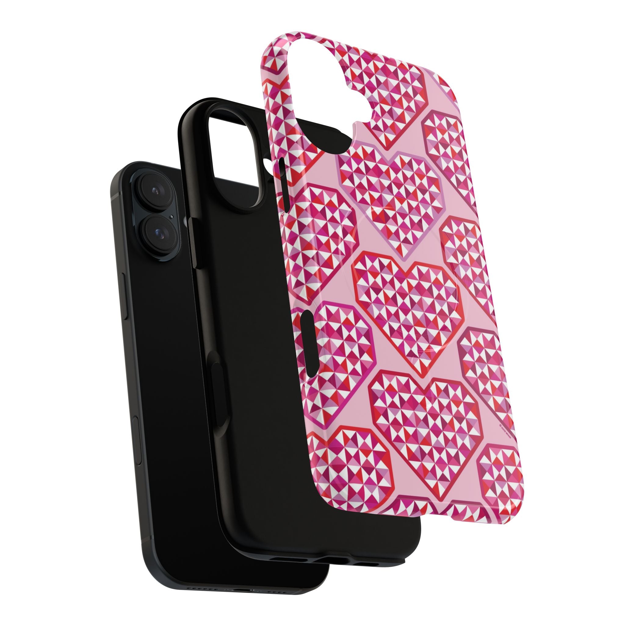 Pink Pyramid Heart MagSafe iPhone Case
