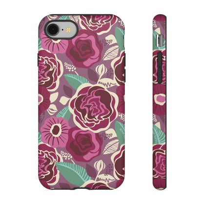 Tea Rose Burgundy iPhone Tough Case