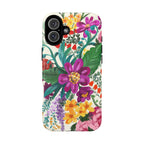 Posy MagSafe iPhone 16 Plus Case – Matte | cream, magenta, coral botanical floral print