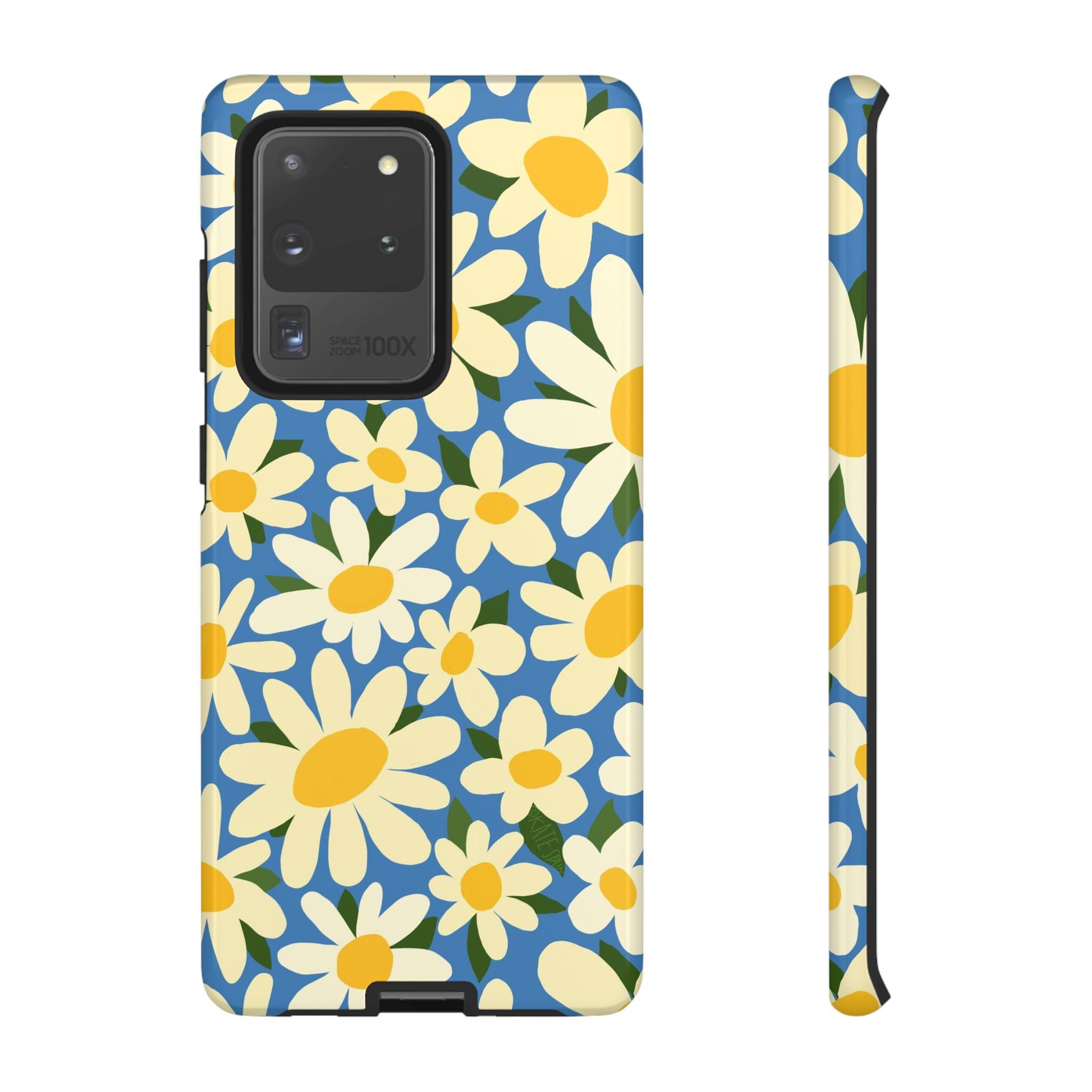 Luxury Shasta Samsung Galaxy S20 Ultra Case – Glossy | blue, yellow, white daisy floral print