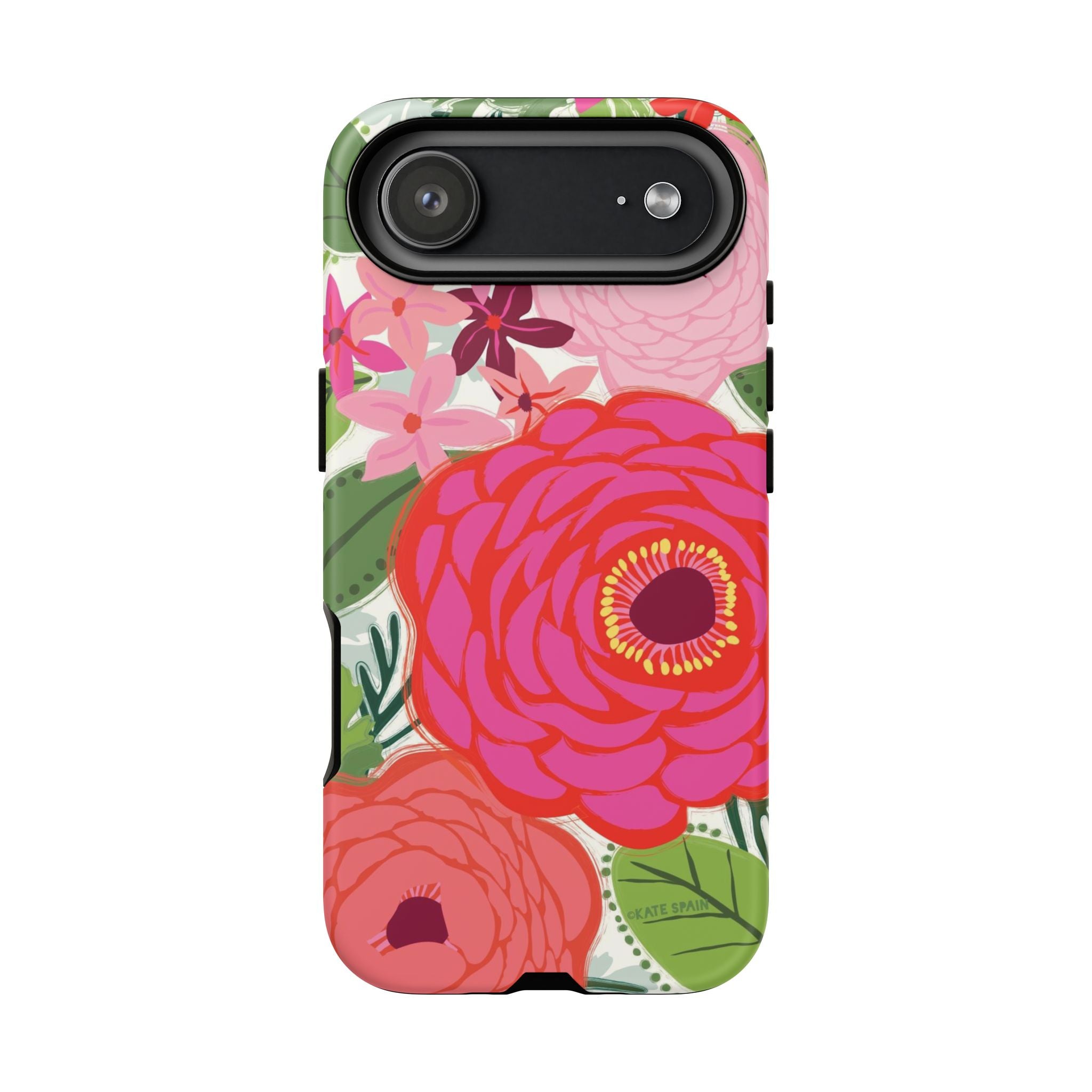 Bloomerie Tough iPhone 17 Air Case – Matte | cream, magenta, coral botanical peony floral print